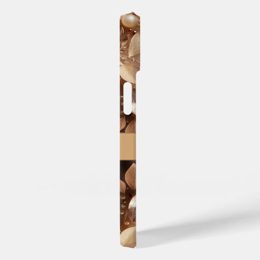 Edelsteine aus Weiß- und Goldblumen-Glitzer Case-Mate iPhone Hülle (Rückseite / Rechts)