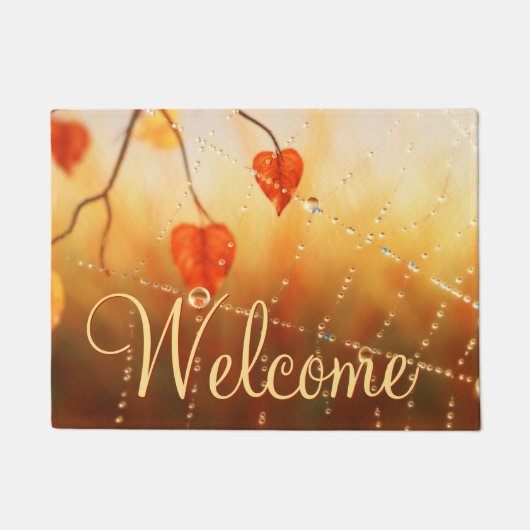 Edelsteine einer Herbstmorgendtür Fußmatte (Vorderseite)