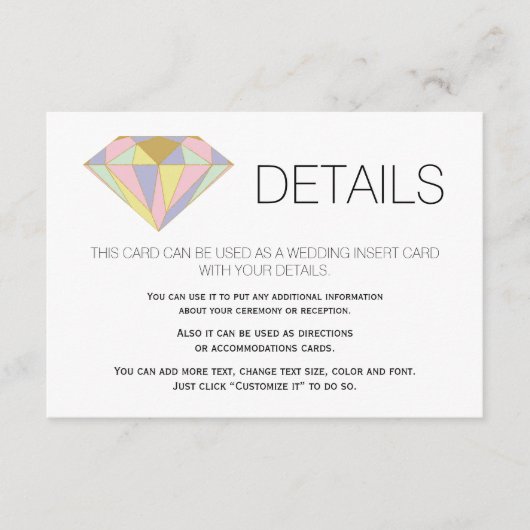 Edelsteine für die geometrische Edelsteine Begleitkarte (Vorderseite)