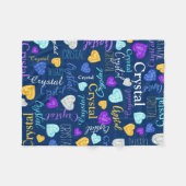 Edelsteine Herz individuelle Name farbenfroh Krist Fleecedecke (Vorderseite (Horizontal))