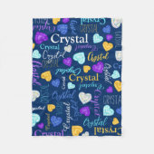 Edelsteine Herz individuelle Name farbenfroh Krist Fleecedecke (Vorderseite)