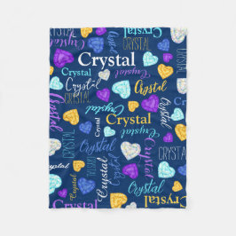Edelsteine Herz individuelle Name farbenfroh Krist Fleecedecke