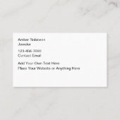 Edelsteine-Imitate aus Bernsteinen Visitenkarte (Rückseite)