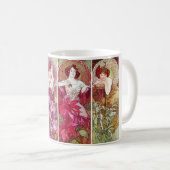 Edelsteine und Blumen, Alphonse Mucha Kaffeetasse (VorderseiteRechts)