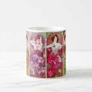 Edelsteine und Blumen, Alphonse Mucha Kaffeetasse