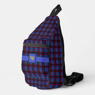 Edelsteinfarbenes Karo Crossbody Bag