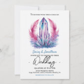 Edelsteinkristall-Wasserfarbenhochzeit Einladung (Vorderseite)