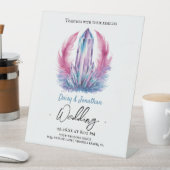 Edelsteinkristall-Wasserfarbenhochzeit Sockelschild (In Situ)