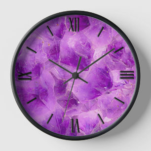 Edelsteinmuster, Amethyst-Kristall Uhr