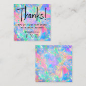 Edelsteinneon opal Textur Discount-Karte Quadratische Visitenkarte (Vorne/Hinten)