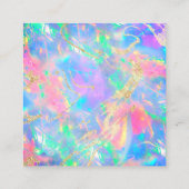 Edelsteinneon opal Textur Discount-Karte Quadratische Visitenkarte (Rückseite)