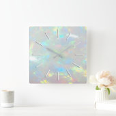 Edelsteinopal-Foto Quadratische Wanduhr (Zuhause)