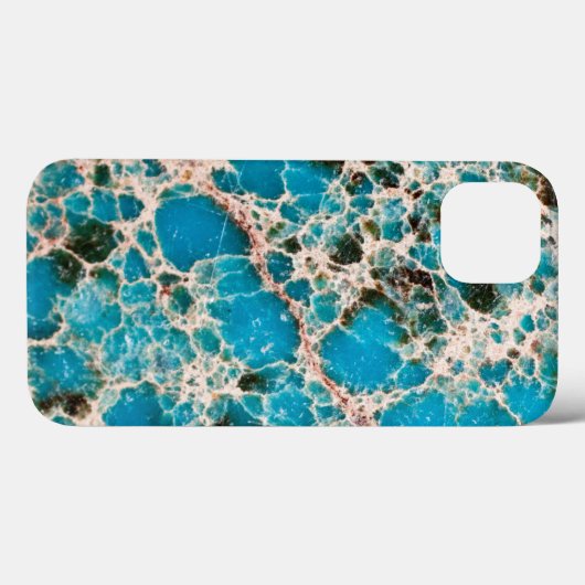 Edelsteinserie - detailliertes türkisfarbenes Mosa Case-Mate iPhone Hülle (Rückseite (Horizontal))