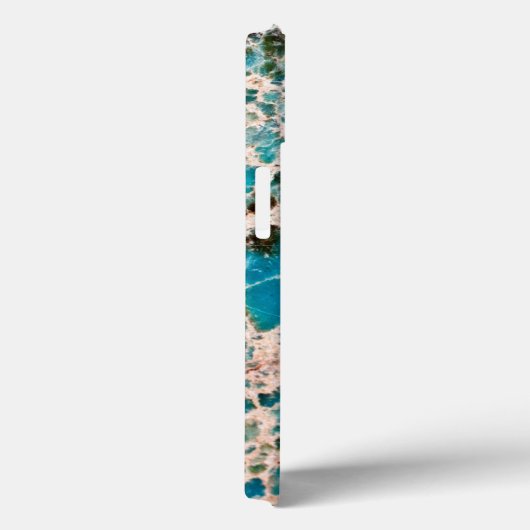 Edelsteinserie - detailliertes türkisfarbenes Mosa Case-Mate iPhone Hülle (Rückseite / Rechts)