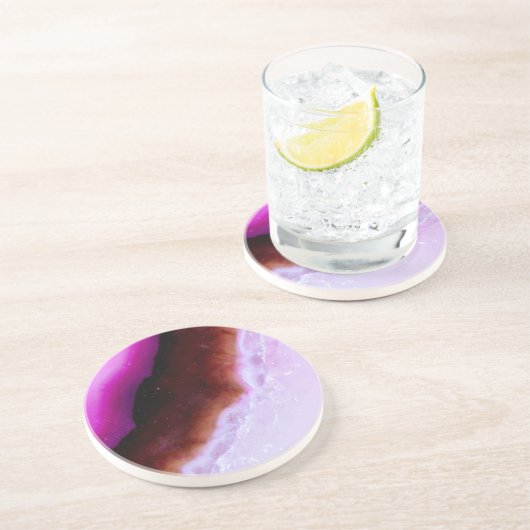 Edelsteinserie - Lila Tor mit Quarz Sandstein Untersetzer (Seite)