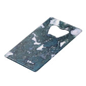 Edelsteinserie - Quarz unter Schwarz Geldkarten Flaschenöffner (Vorderseite Schrägansicht)