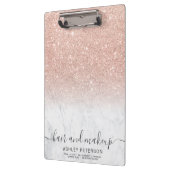 Edeltypografie Marmor Rose Gold Glitzer ombre Klemmbrett (Links)