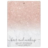 Edeltypografie Marmor Rose Gold Glitzer ombre Klemmbrett (Rückseite)