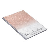 Edeltypografie Marmor Rose Gold Glitzer ombre Notizblock (Rechte Seite)