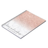 Edeltypografie Marmor Rose Gold Glitzer ombre Notizblock (Linke Seite)