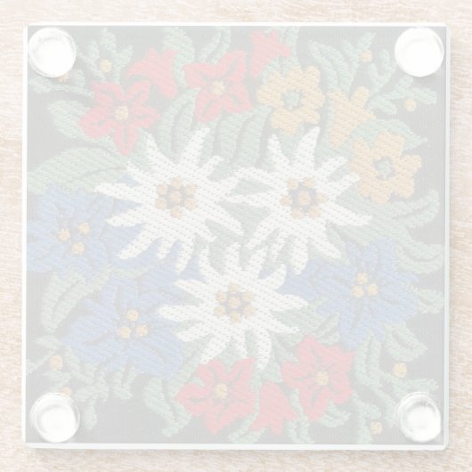 Edelweiss-AlpenBlume Glasuntersetzer (Rückseite)