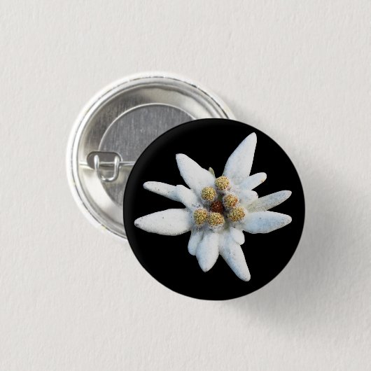 Edelweiss alpine Blume Button (Vorne & Hinten)