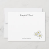 Edelweiss Alpine Wildblume Boho Hand-Illustriert Dankeskarte (Rückseite)