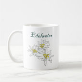 Edelweiss Alpine Wildblume Gelb HandGezeichnet Kaffeetasse (Links)