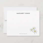 Edelweiss Alpine Wildblume Hand-Illustriert Boho Dankeskarte (Rückseite)