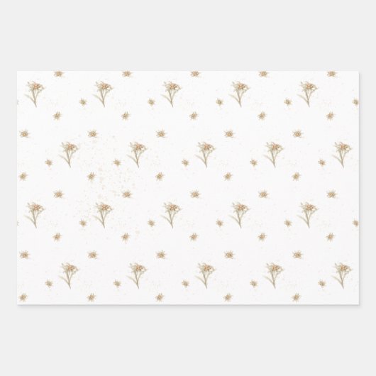 Edelweiss Alpine Wildblume Name Geschenkpapier Set (Vorderseite)