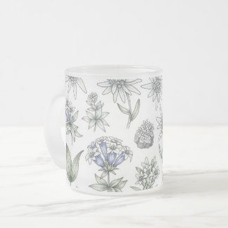 Edelweiss and Gentian Flower Mug Mattglastasse