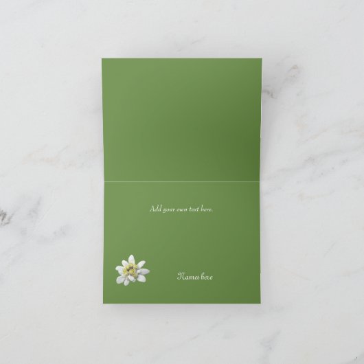 Edelweiss and Polka Dots Wedding Thank You Dankeskarte (Innenseite)