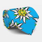 Edelweiss auf hellblauen Mustern Krawatte (Gerollt)