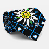 Edelweiß auf schwarz krawatte (Gerollt)