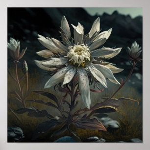 Edelweiss Blume Art Print Poster