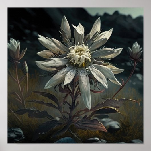 Edelweiss Blume Art Print Poster (Vorne)