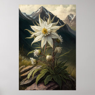 Edelweiss Blume Art Print Poster