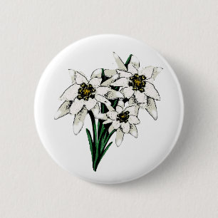 Edelweiss-Blume Button