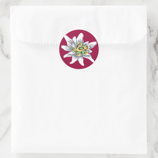 Edelweiss-Blume Runder Aufkleber (Tasche)