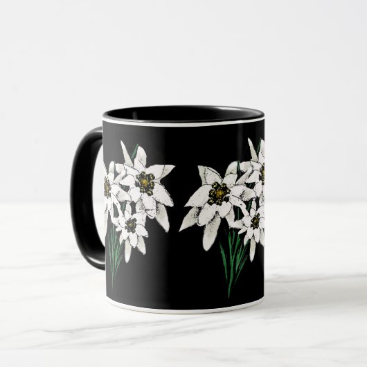 Edelweiss Blume Tasse (Vorderseite Links)