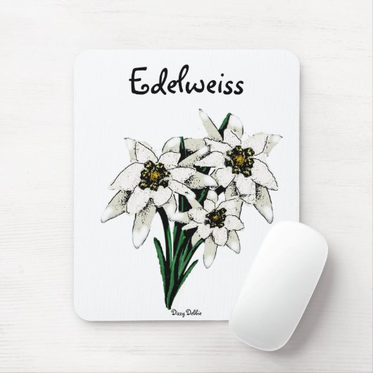 Edelweiss Blumen Mousepad (Mit Mouse)