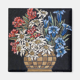 Edelweiss Blumenstrauß-Magnet Magnet