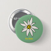 Edelweiss Chalet Blume Retro Huts Vintag Alm Button (Vorne & Hinten)