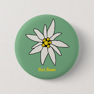 Edelweiss Chalet Blume Retro Huts Vintag Alm Button