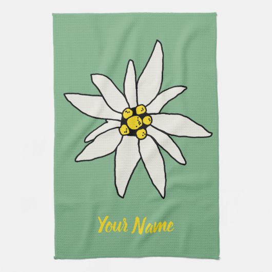 Edelweiss Chalet Blume Retro Huts Vintag Alm Geschirrtuch (Vertikal)