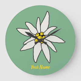 Edelweiss Chalet Blume Retro Huts Vintag Alm Große Wanduhr