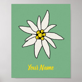 Edelweiss Chalet Blume Retro Huts Vintag Alm Poster