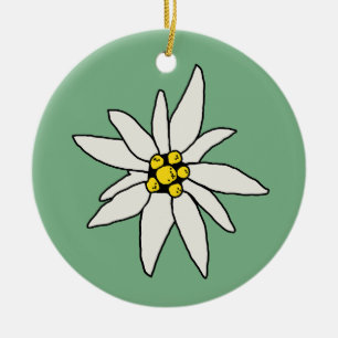 Edelweiß Chalet Blume Retro Hütten Vintage Alm Keramik Ornament