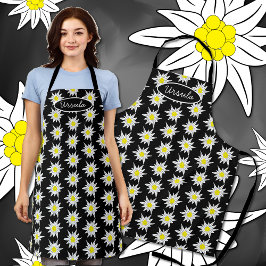 Edelweiß drucken schwarze Schürze