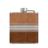 Edelweiss Flask auf Leder Mit Monogramm Flachmann (Rückseite)